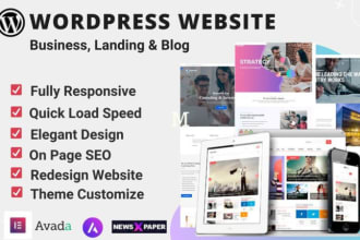 clean and responsive wordpress website using gutenberg block editor, elementor
