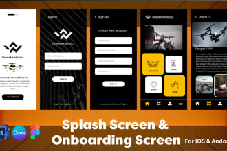 create splash screen and onboarding screens for mobile app