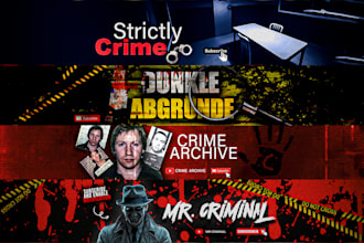 design banner and logo for true crime,bodycam youtube channel