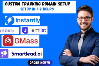 setup custom domain tracking domain for instantly ai lemlist snovio smartlead