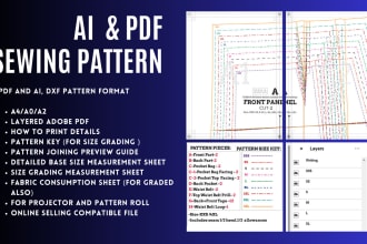 do PDF sewing pattern, layered, dxf, rul, ai, alterations