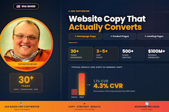 write high converting website copy for ecommerce stores and landing pages
