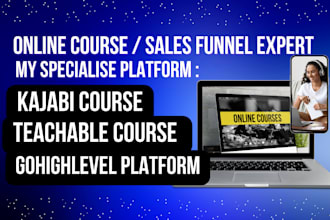 build kajabi website sales funnel on teachable, gohighlevel kajabi online course
