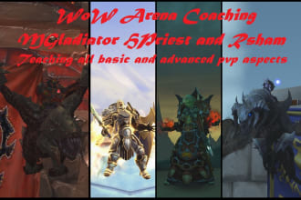 coach you in pvp arena, blitz playing, with mglad heal or dd, tww