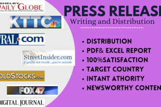 write press release and do press release distribution,PR distribution