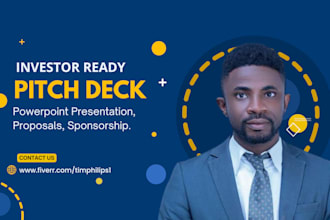 design investor pitch deck or business powerpoint presentation design