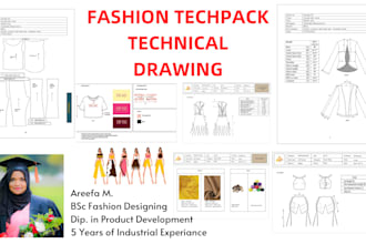 create fashion technical tech pack drawings