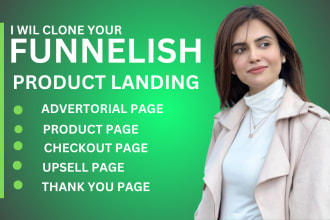 clone your funnelish product landing and checkout page