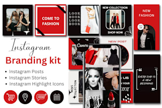 design an elegant instagram branding kit in canva