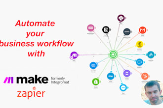 create automation and integration using make com or zapier