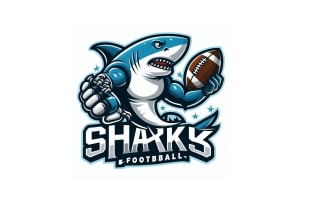 design shark football  sport mascot logo
