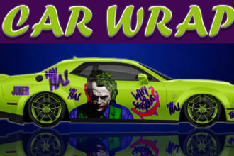 create attractive car magnet ,racing car wrap, vehicle wrap and window decals