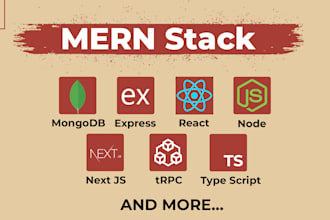 build mern stack, nextj and nestjs web applications