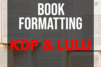 format your book for KDP, lulu etc