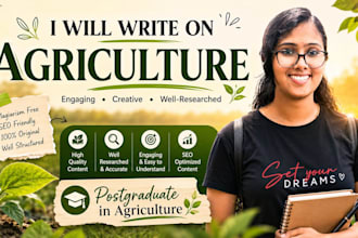 write on agriculture as articles,blogs and SEO content