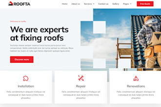 design roofing website construction roofing landing page website