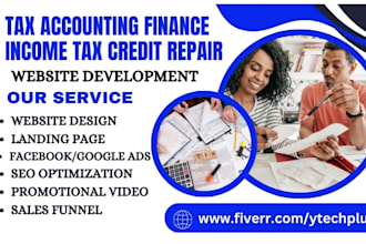 design bookkeeping website accounting finance website tax credit repair website