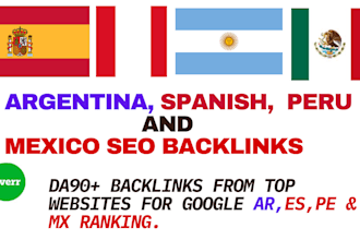 build high da mexico, argentina, peru, spainsh seo backlinks for google ranking