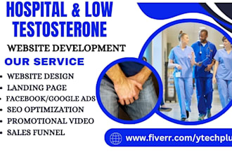 design hospital website low testosterone leads low testosterone landing page
