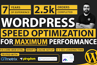 improve and optimize wordpress website loading speed in 24hr