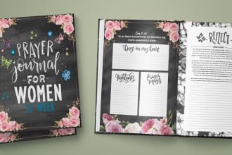 create prayer journal, daily devotion, christian book design