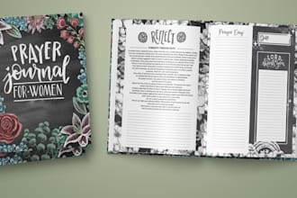 create prayer journal, daily devotion, christian book design