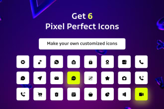 design unique custom icons set for web and app