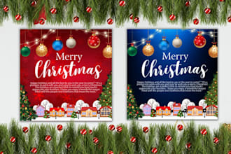design  your christmas, holiday, new year card post card