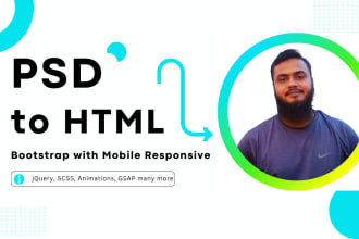 convert PSD to HTML pixel perfect responsive and fast turnaround