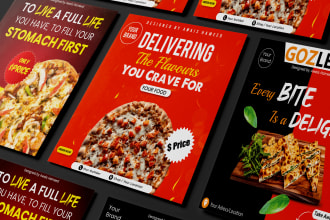 design stunning, creative food posters, flyers, and menus