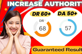 increase domain rating 60 DR and moz 50 da domain authority