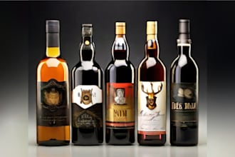do wine, gin, vodka, whisky, brandy,  beer and whiskey label