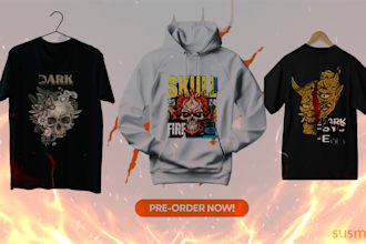 create horror skull devil vampair tshirt design