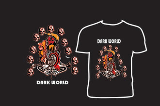 create horror skull devil vampair tshirt design