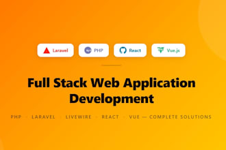 create web app, site, application using php laravel livewire react