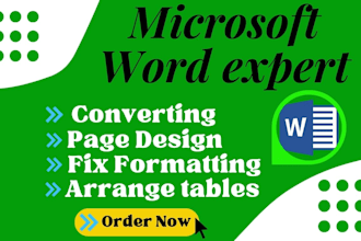 be ms word expert document, writing, formatting and editing