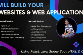 be your web developer in reactjs, java and spring boot