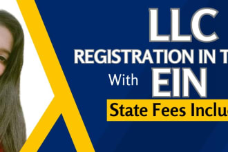 do llc registration in the USA with fees included, and ein