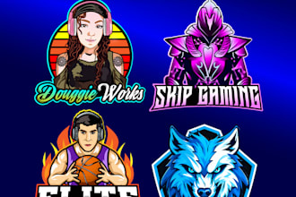create gaming, mascot, roblox , twitch logo for your brand