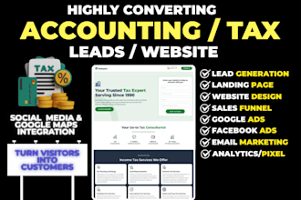generate accounting bookkeeping tax income tax preparation leads tax website