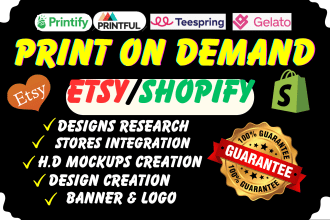 do etsy store creation, drop shipping, product listing, promotion and banner
