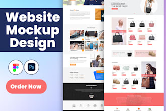 design modern website mockup in figma, photoshop