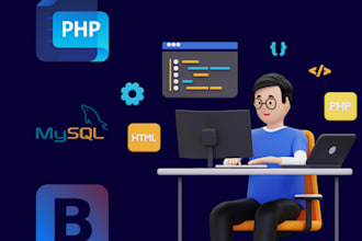 develop custom PHP web application with mysql and bootstrap