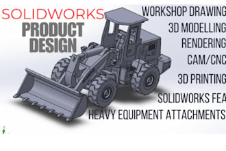 do solidworks 3d modelling,2d cad drawing, product design