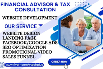 design financial advisor website income tax landing page tax preparation leads