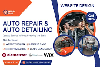 design auto repair landing page auto detailing car dealership car repair website