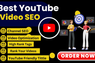do youtube video SEO expert and optimization for top ranking growth manager