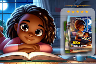 do 3d african american children book illustration, children book, kids storybook