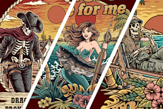 design illustration graphic for vintage retro t shirt