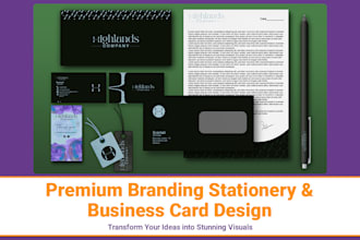 design branding stationery with business card